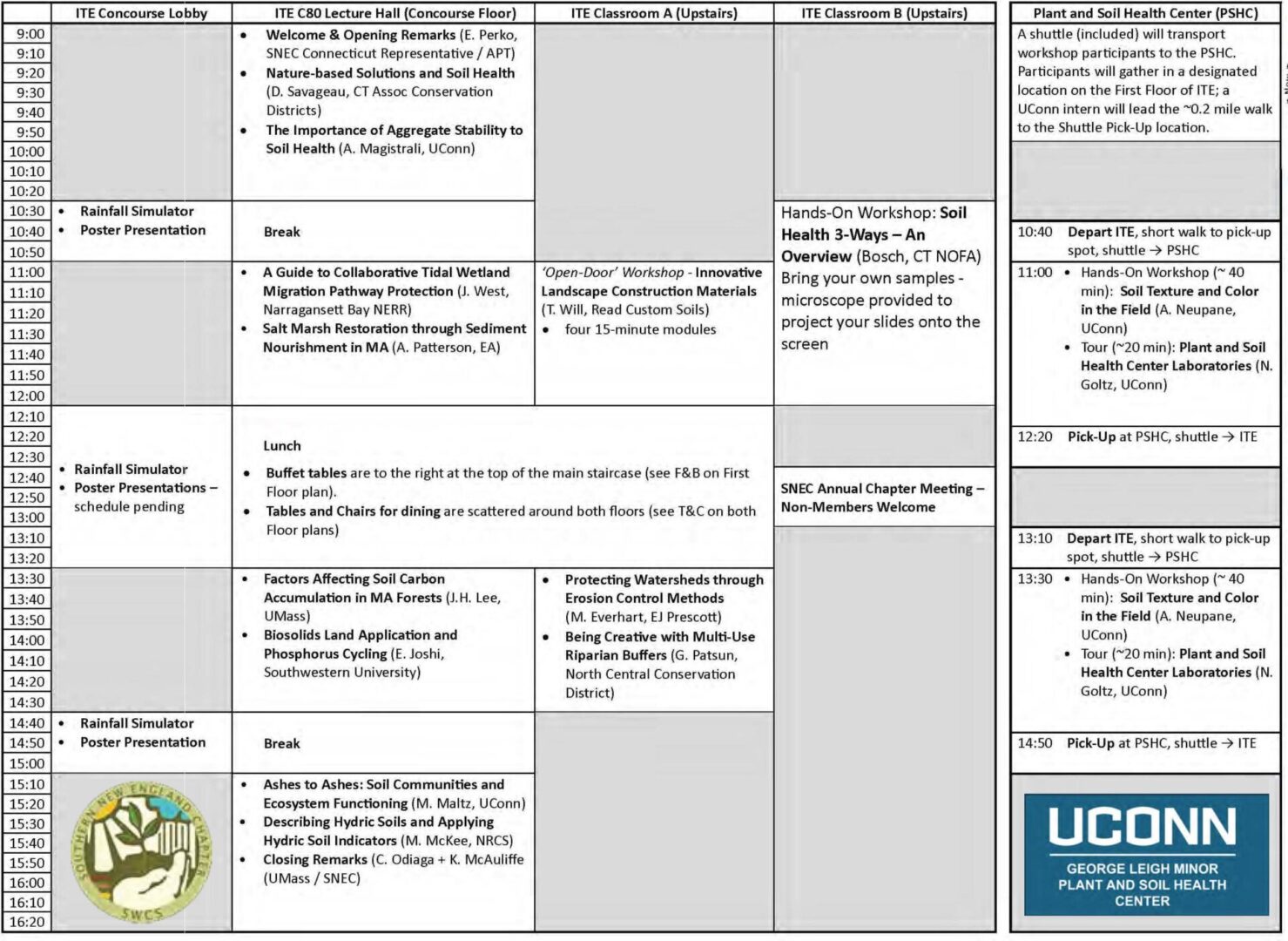 Schematic Soil Matters conference agenda
